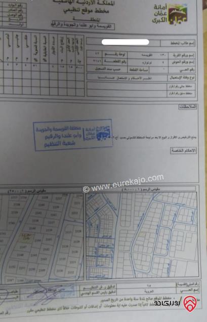 قطعة أرض مساحة 540م للبيع في عمان - أم نوارة	