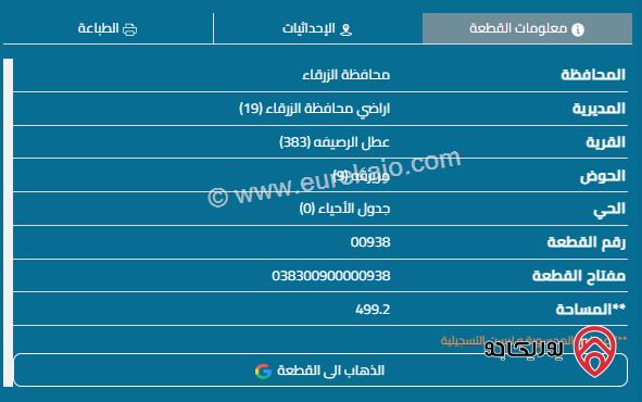 قطعة أرض مساحة 500م للبيع في عمان - ماركا	