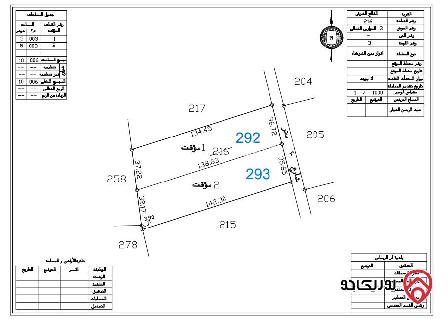 قطعة ارض مساحة 5 دونم للبيع في عمان - الفالج الشرقي حوض الموارس الشمالي من اراضي جنوب عمان خلف المعهد المروري وقرب المدينة الجديدة