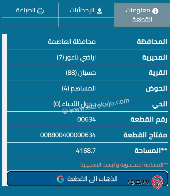 قطعة أرض مساحة 4168م للبيع في عمان - ناعور	