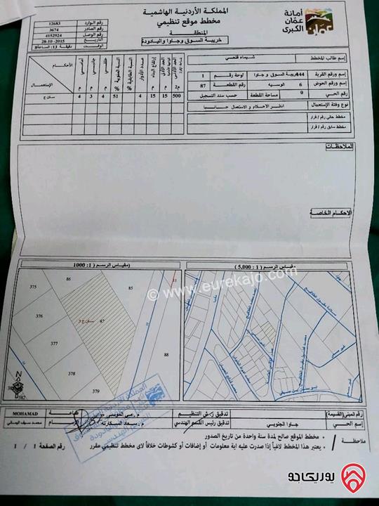 قطعة أرض مساحة 1395م للبيع في عمان - جاوا