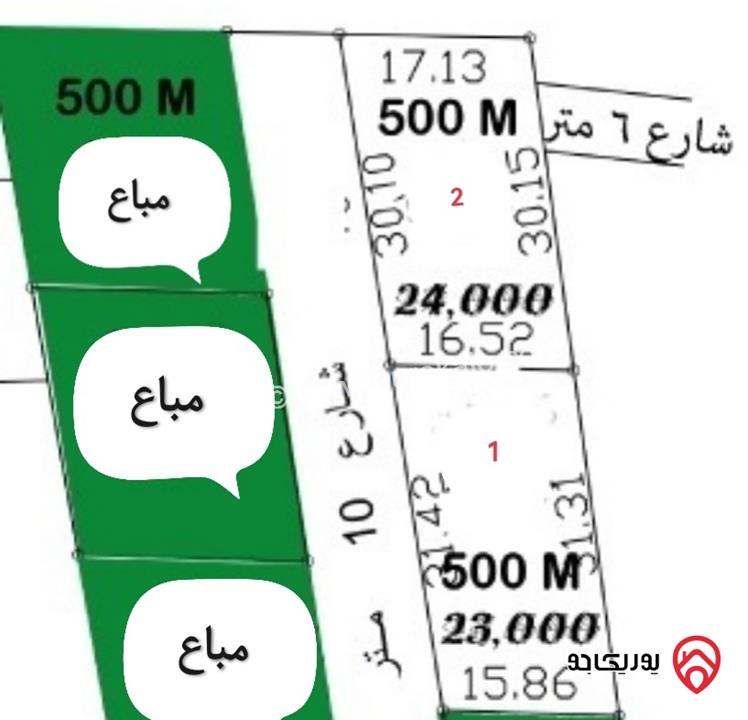 قطعة ارض سكنية بمساحة 500م للبيع في الزرقاء - بيرين / الرجاء قراءة الاعلان جيدا قبل الاتصال