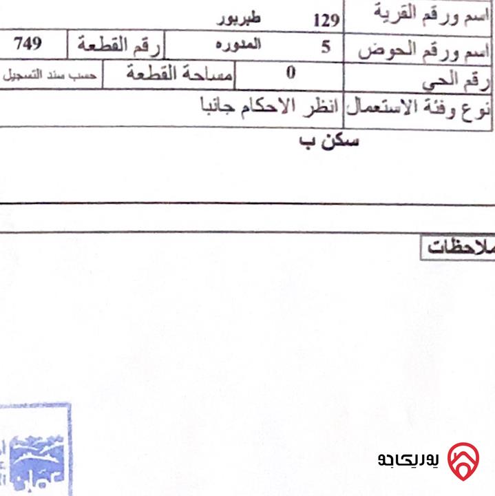 قطعة ارض ذات منسوب للاسكان مساحة 959م للبيع في عمان - طبربور