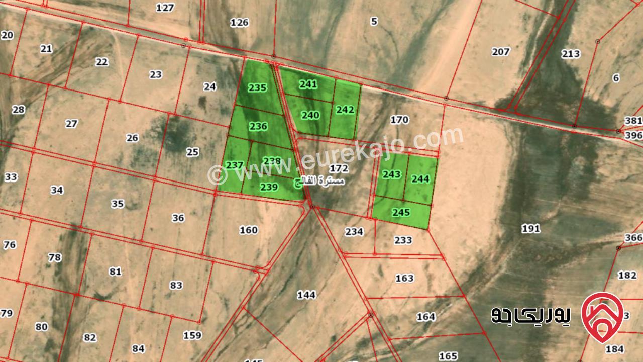 قطعة ارض مساحة 3581م للبيع في عمان - الجيزة مسترة الفالج حوض الرقبان من اراضي جنوب عمان خلف المطار و بجانب المشاريع