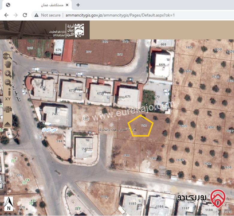 قطعة ارض مساحة 1055م للبيع في عمان - قرية نافع قرب سوق الخضار المركزي