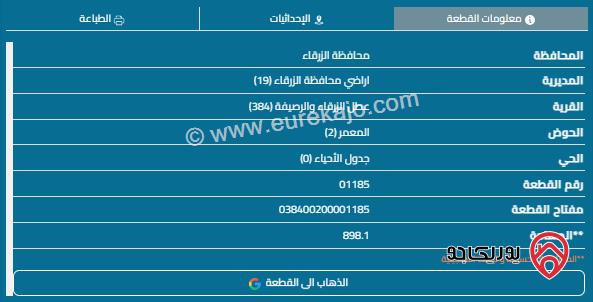 قطعة أرض مساحة 300م للبيع في الزرقاء - الرصيفة 