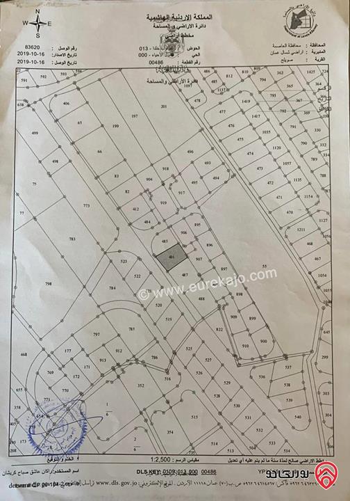 أرض مميزة مساحة 1023م للبيع في عمان - منطقة عرقوب خلدا قرب صناعية صويلح