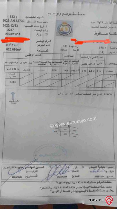 قطعة أرض مميزة مساحة 625م للبيع في عمان - الجبيهة قرب قصر الأميرة بسمة