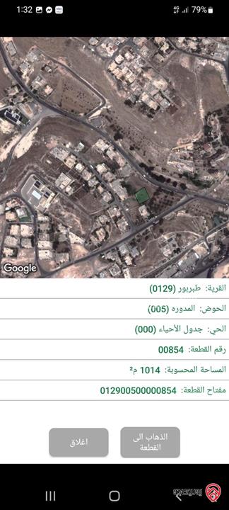 قطعة ارض مساحة 1014 متر مربع للبيع في عمان - طبربور