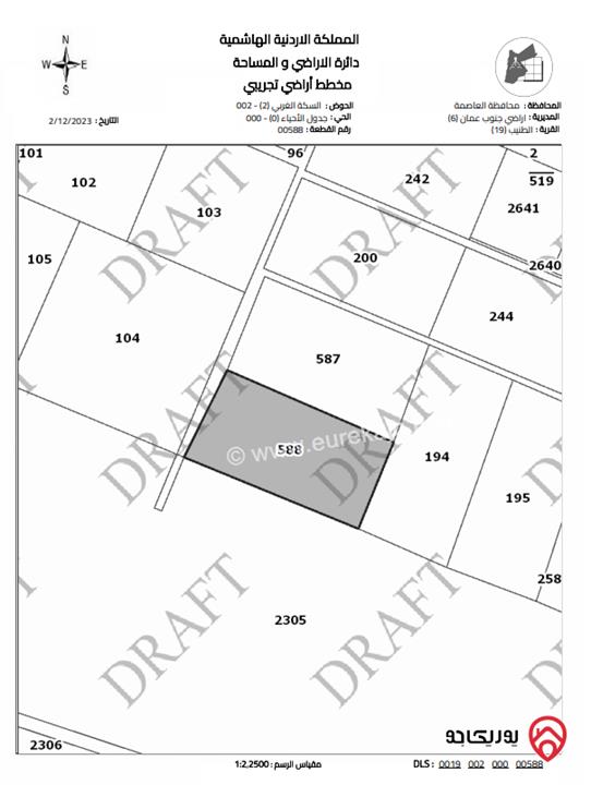 ارض مساحة 9570م للبيع في الطنيب حوض السكة الغربي من اراضي جنوب عمان 