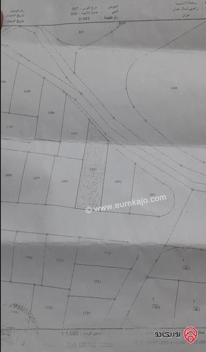 قطعة أرض على شارعين مساحة 1055م للبيع في شفا بدران	