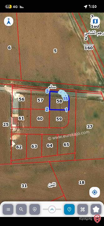 ارض للسكن او للاستثمار مساحة 454م للبيع في عمان - قرية سالم بجانب شارع الميه سكن ج