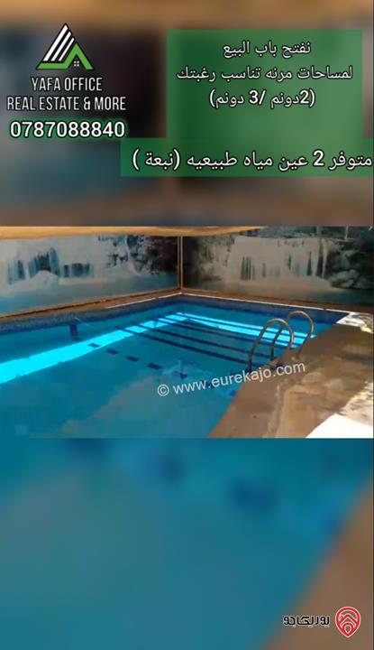 شاليه مميز مساحة الأرض 4 دونمات مشجرة بالكامل مع بناء 100م للبيع في عمان - البحاث