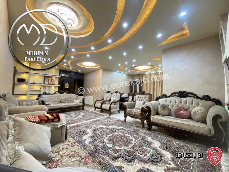 شقة شبه ارضي للبيع في عمان - الرابية مساحة 195م تشطيبات ديكورات سوبر ديلوكس بسعر مميز جداً