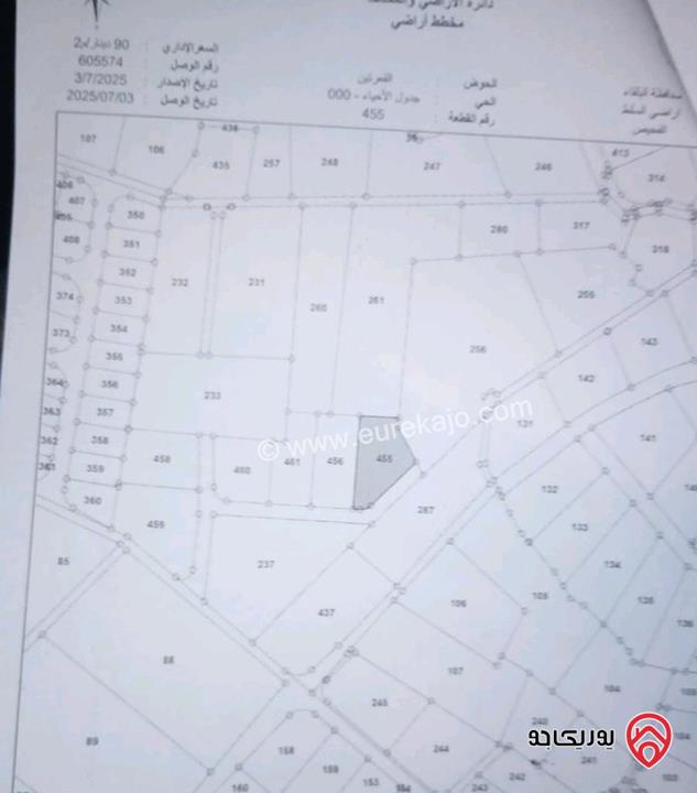 أرض مساحة 2 دونم للبيع في الفحبص القعرتيين