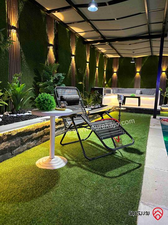 شاليه مساحة الأرض 650م والبناء 200م للبيع في البحر الميت - الروضة نزول العدسية