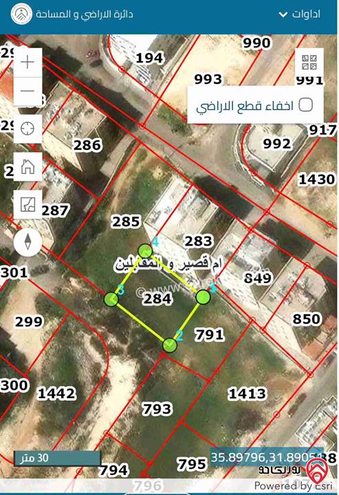قطعة ارض مساحة 507م للبيع في عمان - حي المقابلين ام قصير