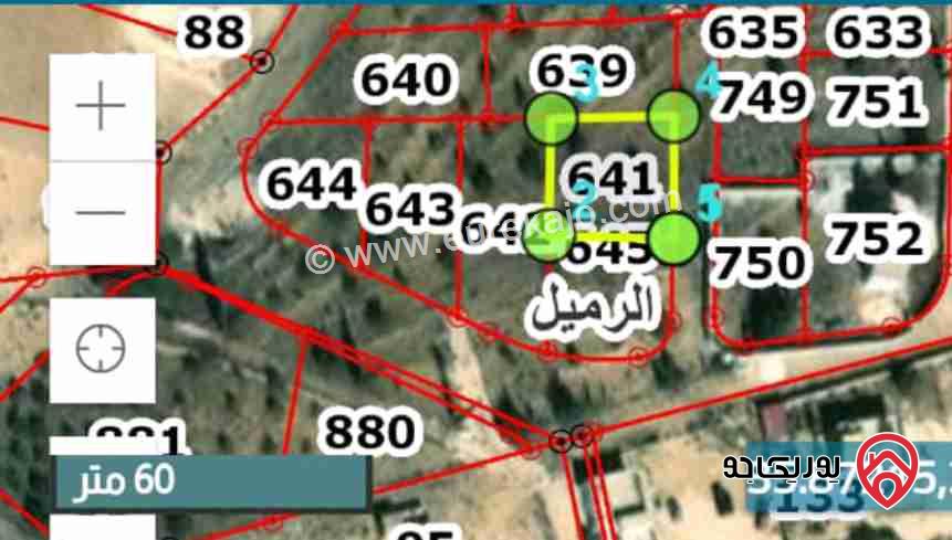 قطعة ارض مساحة 467م للبيع في جنوب عمان - الرميل بعيدة عن المطار 20 كيلو