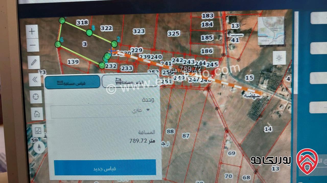 أرض مساحة 32 دونم للبيع من أراضي جنوب عمان - رجم عقاب بسعر مغري 