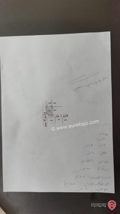 ارض مساحة 633م على شارعين غربي 14م وجنوبي 10م بموقع مميز للبيع في اربد - بيت راس، شارع اسلام اباد 