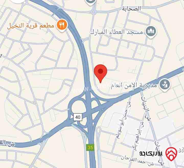 ارض مساحة 850م للبيع في عمان - حي الصحابة شارع المطار مباشرة مقابل قرية النخيل 