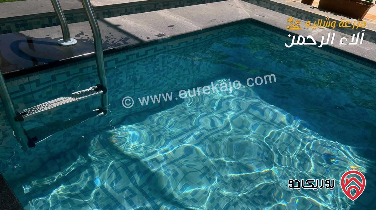 شاليه فاخر وكبير مساحة الأرض 3 دونم و 404م والبناء 225م للبيع في المفرق - الزنية طريق الزرقاء بلعما
