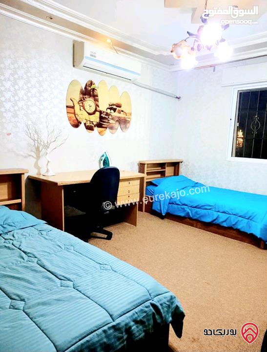 شقة مفروشة أرضية مساحة 150م للايجار في اربد - حي الراهبات 