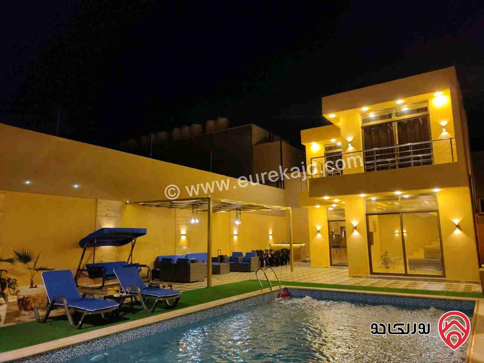 شاليه حديث البناء مساحة الأرض 288م ومساحة البناء 120م للبيع في جوفة الكفرين منطقة شاليهات