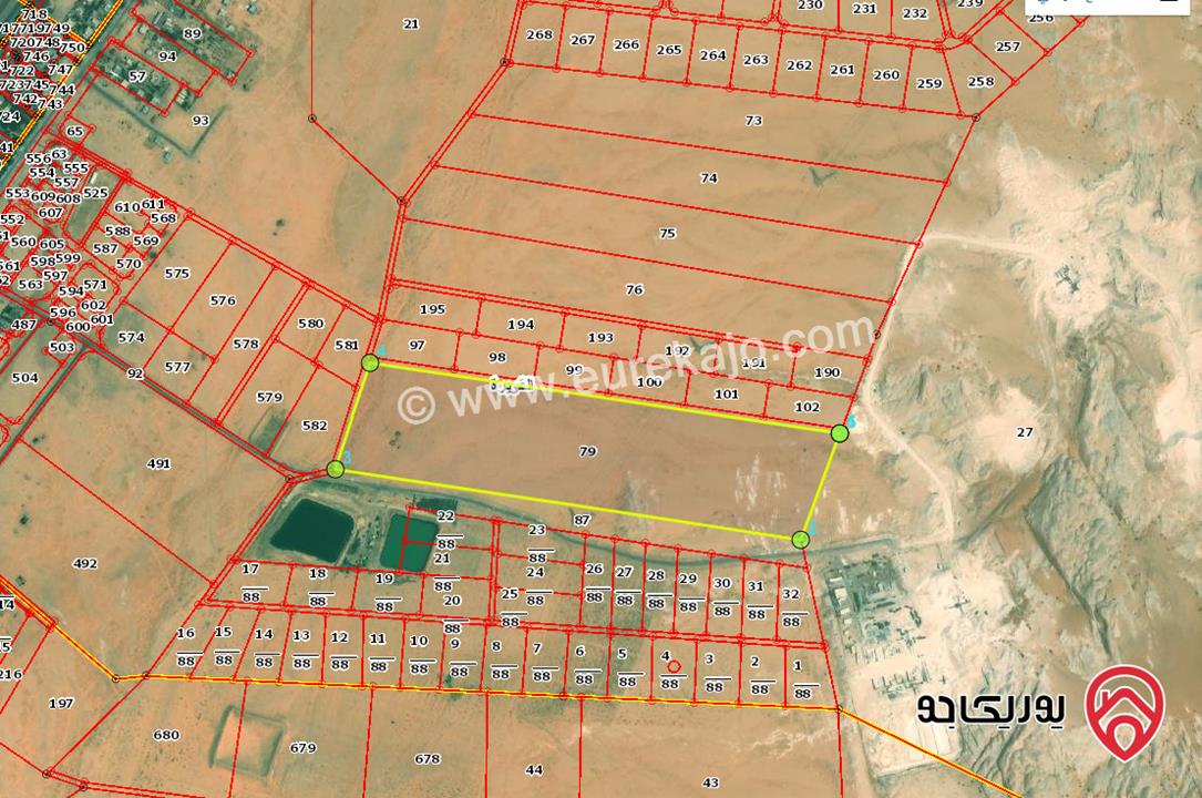قطعة ارض مساحة 193 دونم للبيع في الراشدية  - العقبة