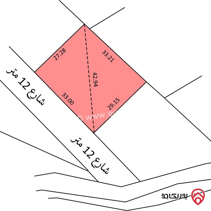 أرض مساحة 933م للبيع في عمان - الكرسي