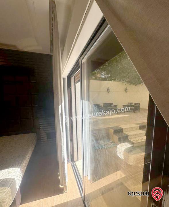 شقة ارضية مساحة 200م داخلي و 150م خارجي للايجار المفروش مع حديقة ومدخل خاص في عمان - جبل عمان 