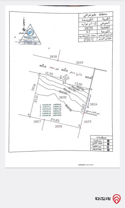ارض مساحة 500م للبيع في عمان - منطقة ام نوارة