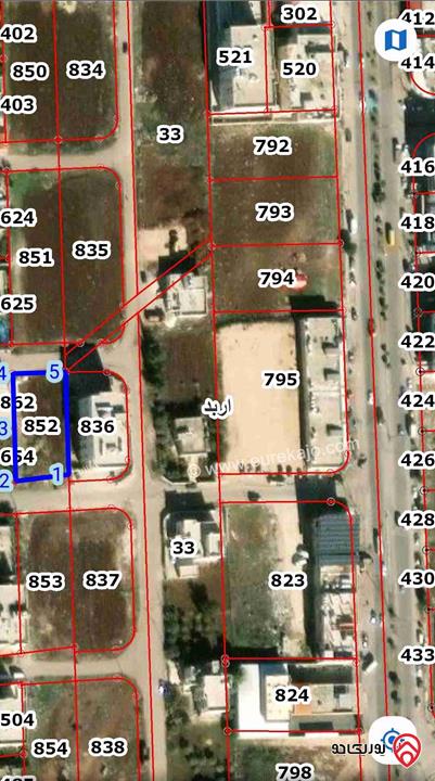 أرض مساحة 990 متر مربع للبيع في حوض الطورى اربد الحي الشرقي 