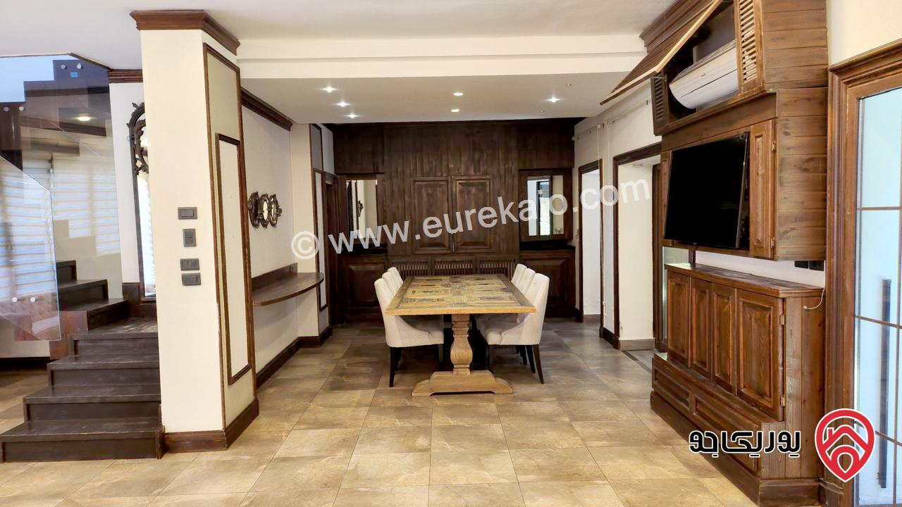 شقة أرضية مفروشة دوبلكس مساحة 250م مع مسبح للايجار في عمان - عبدون