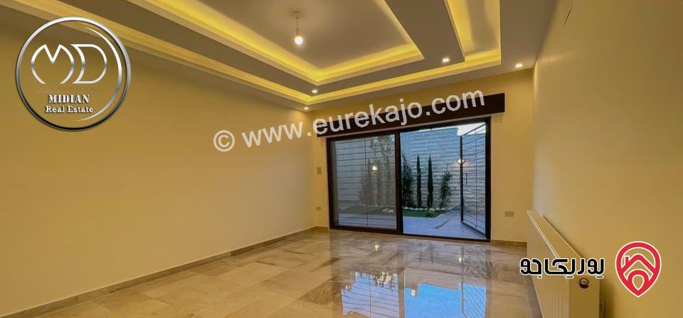 شقة شبه ارضي جديدة للبيع في عمان - ام السماق قرب الستي مول مساحة 160م مع ترس و حديقة 120م تشطيبات ديكورات فاخرة