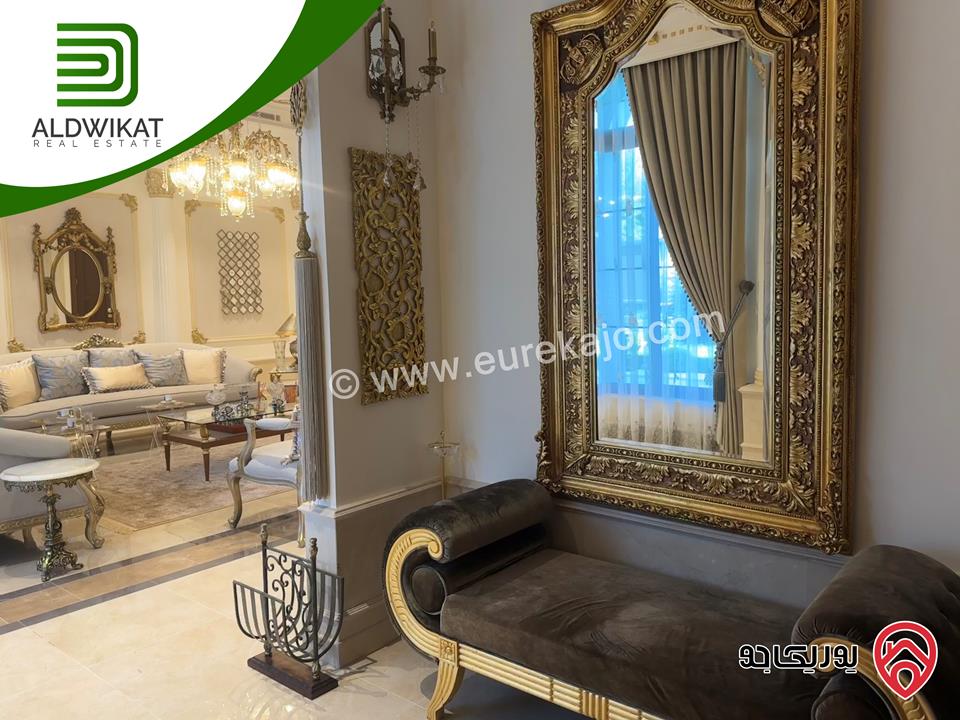 قصر للبيع في عمان - دابوق مساحة الارض 2650م ومساحة البناء 2000م ومساحة الحديقة 1500م ومساحة الترس 400م