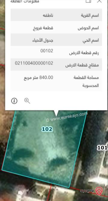 قطعة أرض مساحة 840م للبيع في اربد - ايدون 