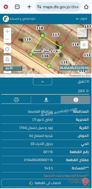 قطع أراضي مساحة 500م للبيع في عمان - ناعور
