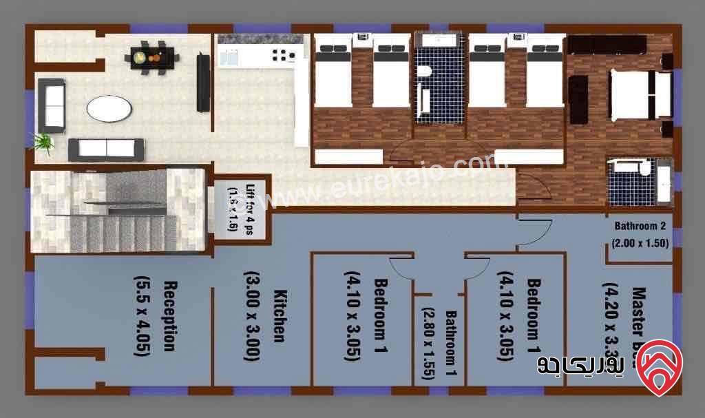 شقة مميزة مساحة 110م طابق ثاني للبيع في عمان - حي العروبة ابو علندا