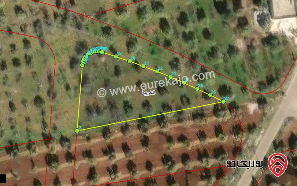 قطعة ارض مساحة 1687م للبيع في اربد - الخريبة من اراضي بني كنانة 