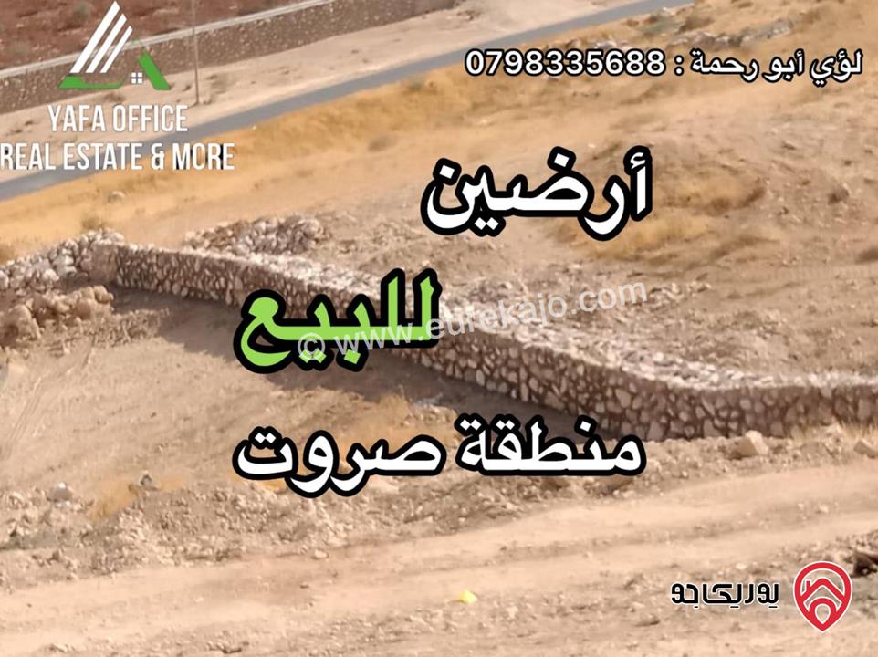أرضين مساحة كل أرض 4 دونم للبيع في الزرقاء - منطقة صروت