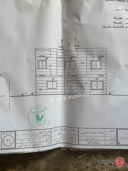 ڤيلا عظم مساحة 430م دوبلكس على أرض 460م للبيع في عمان - البيضاء