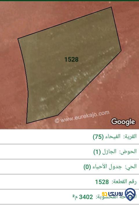 ارض للبيع مساحة 3402م في الفيحاء - مادبا