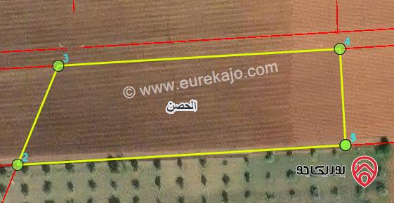 ارض 3810م للبيع في اربد - من اراضي الحصن ضمن حوض ام الابار الشرقية 