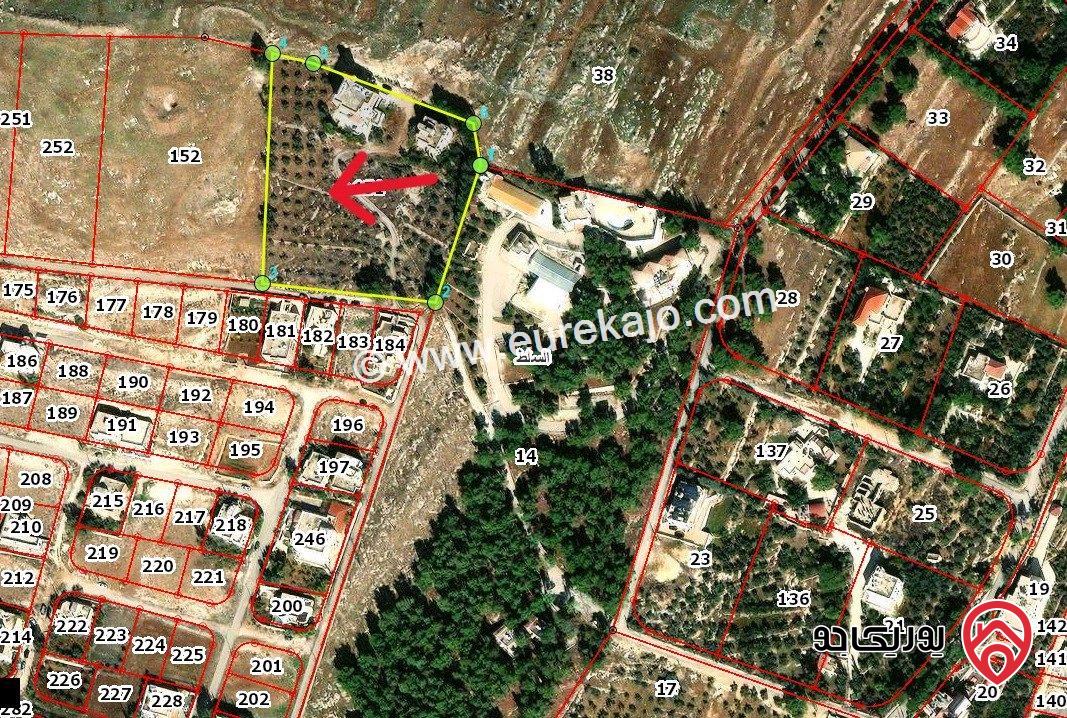 ارض مساحة 5 دونم للبيع من أراضي السلط واجهة على شارع 20م بجانب مخيم الحسين للشباب