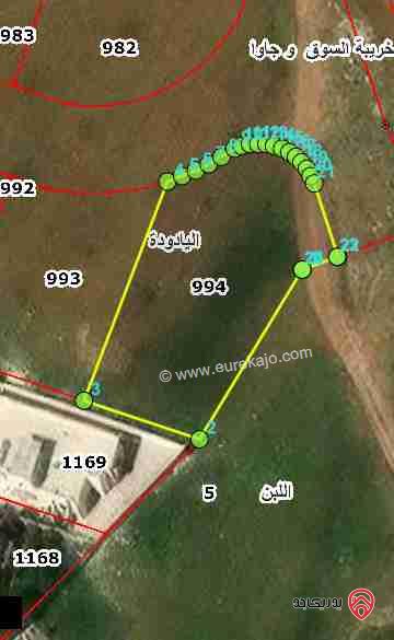 قطعة أرض مساحة 791م للبيع من أراضي جنوب عمان - اليادودة