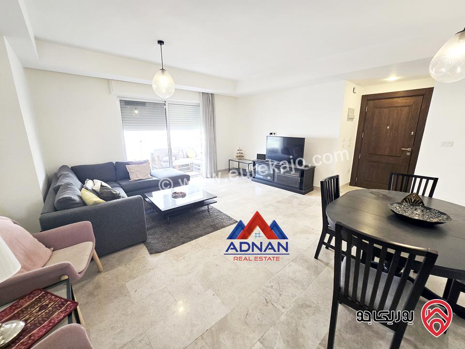 شقة مفروشة بالكامل مساحة 150م للإيجار في جبل عمان من ضمن كمباوند ( مسبح ونادي رياضي )