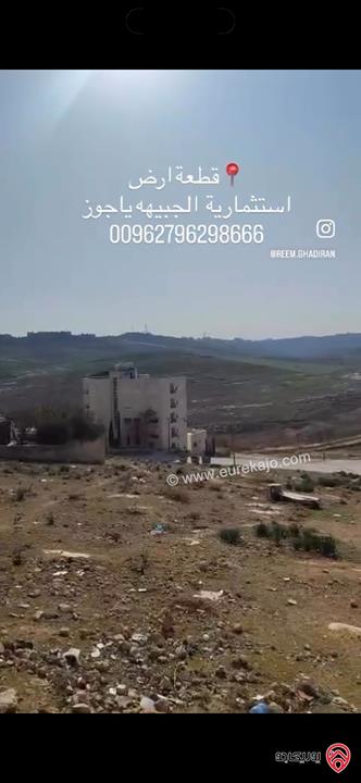 قطعة أرض استثمارية مساحة 750م للبيع من أراضي شمال عمان الجبيهة ياجوز