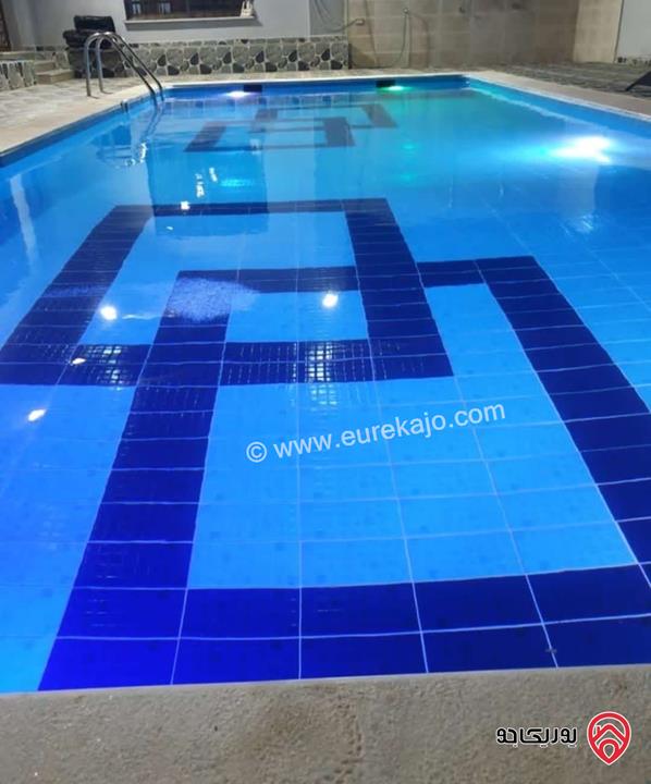 مزرعة مساحة الأرض 3 دونم و 728م والبناء 250م للبيع مرتفعة وذات إطلالة رائعة في جرش منطقة تل الرز  