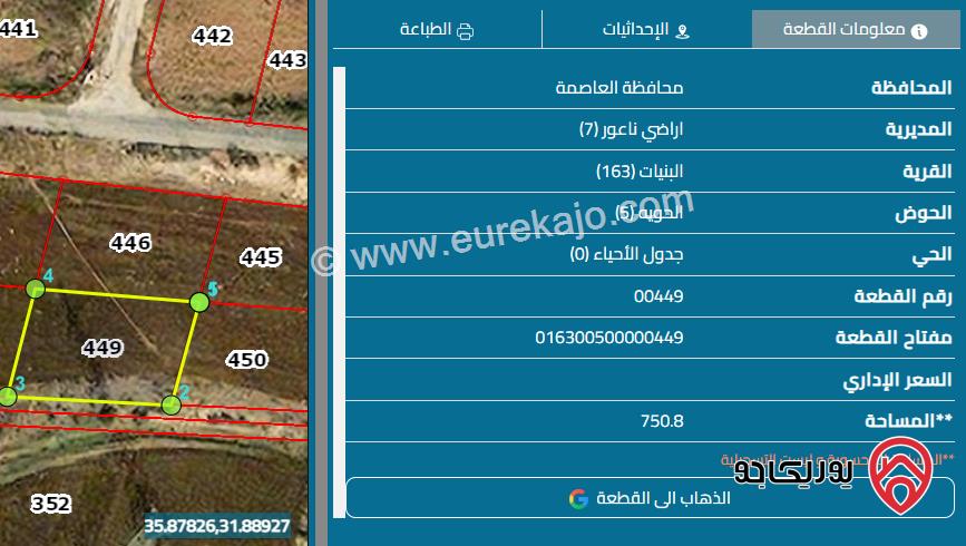 ارض سكن ب خاص مساحة 750م للبيع في عمان - حوض الحويه البنيات قريبة من شارع المطار 